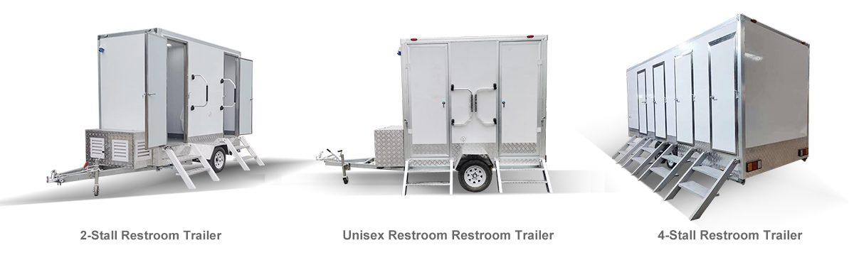 portable restroom trailers for construction sites